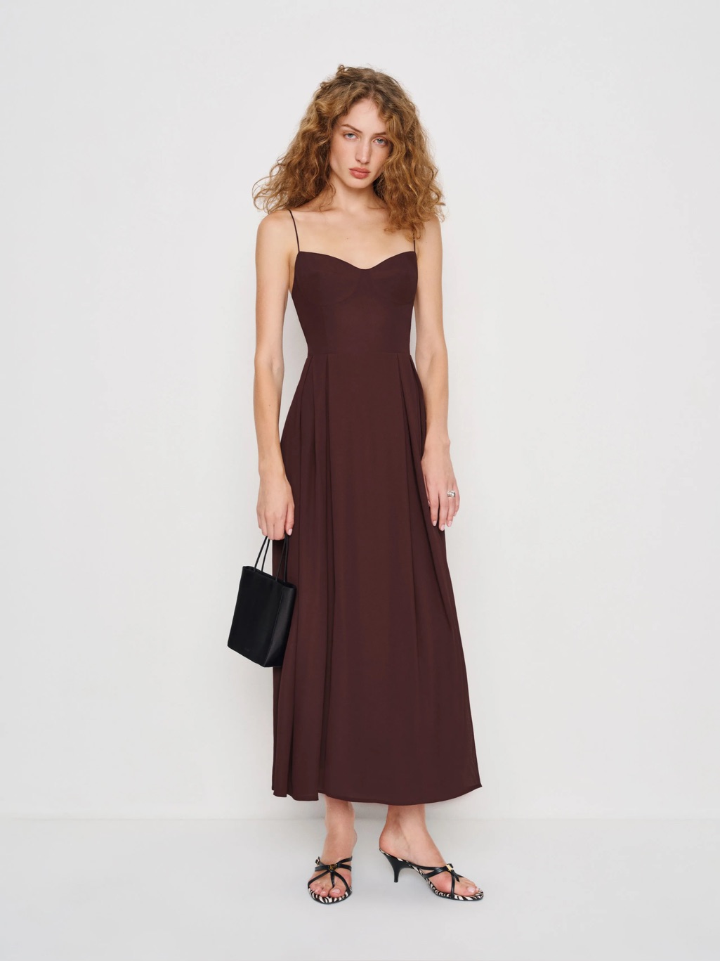 Nwt Reformation Jaelyn Dress In Mahogany